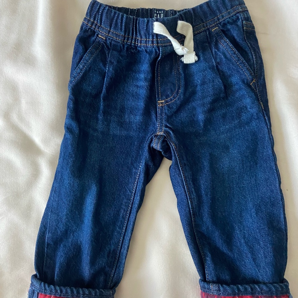 GAP Kids Dark Blue Jeans with White Drawstring